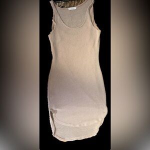 Honey Punch Midi Sweater Dress Midi Tan (M)